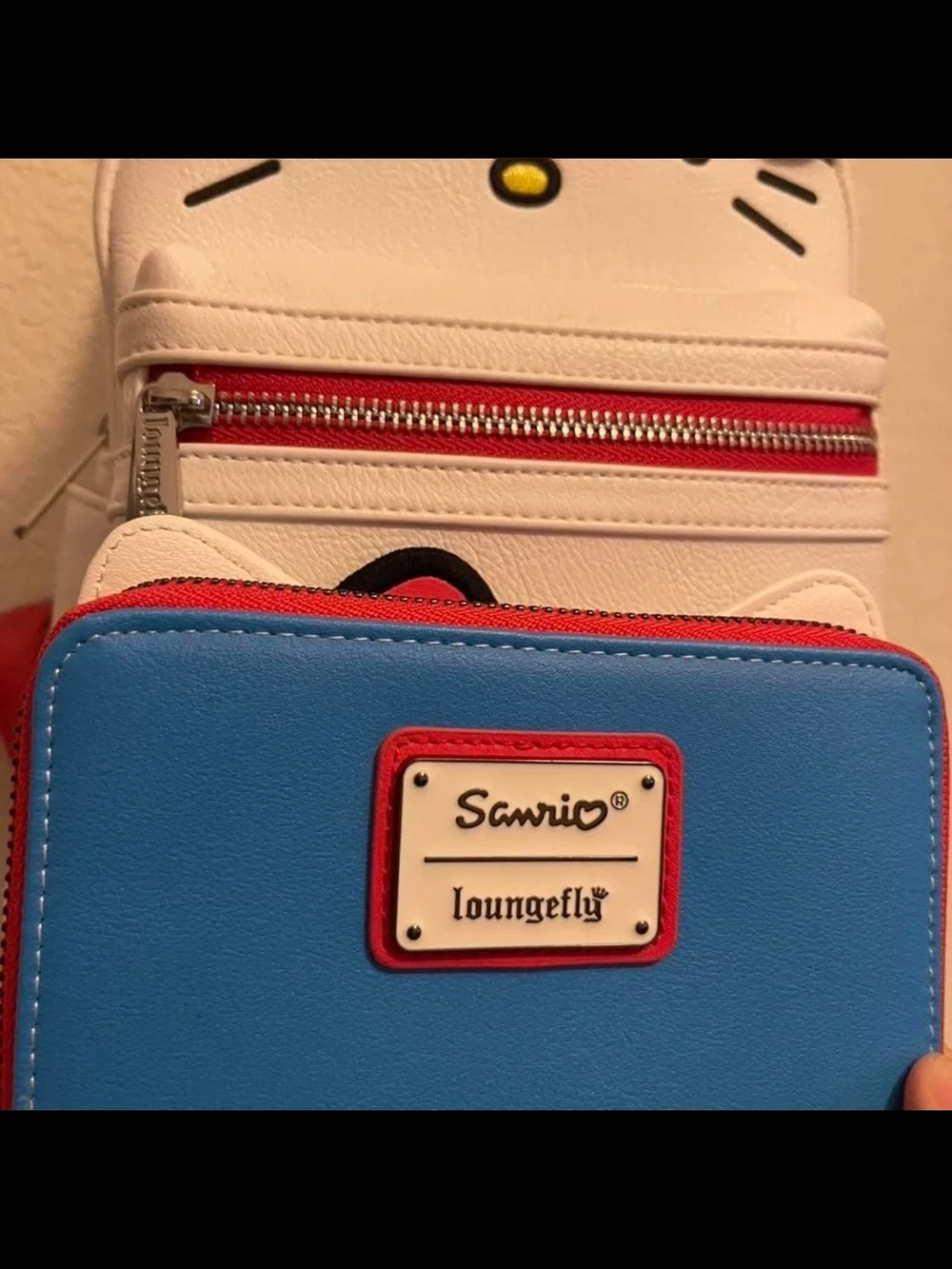 Loungefly Sanrio Hello Kitty Mini Backpack and Matching Wallet Set - White/Red